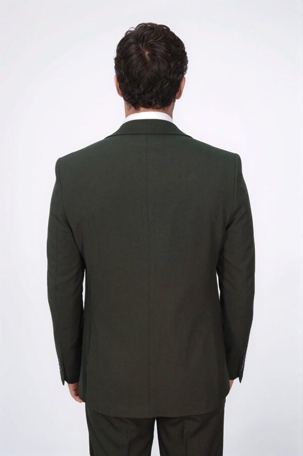 Three Piece Slim Fit Single Button Green Men Suit