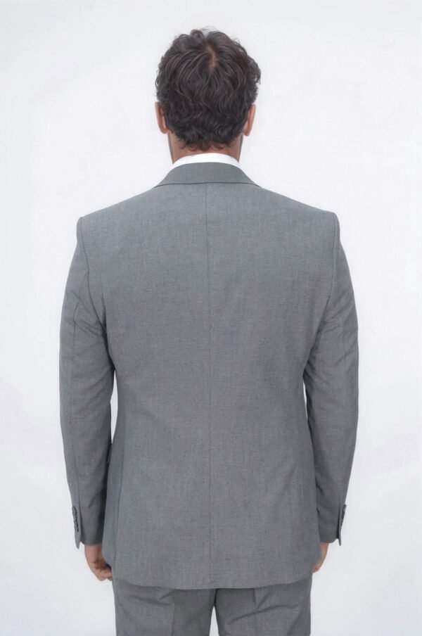 Three Piece Slim Fit Single Button Grey Men Suit