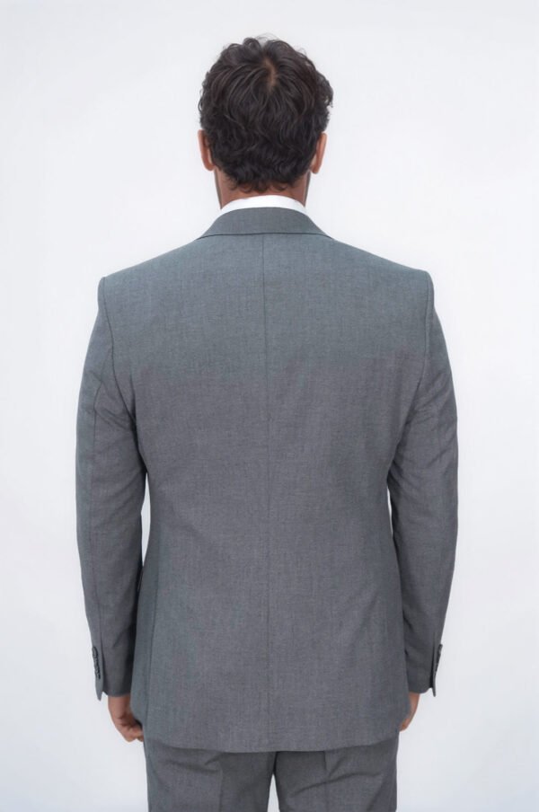 Three Piece Slim Fit Single Button Grey Men Suit