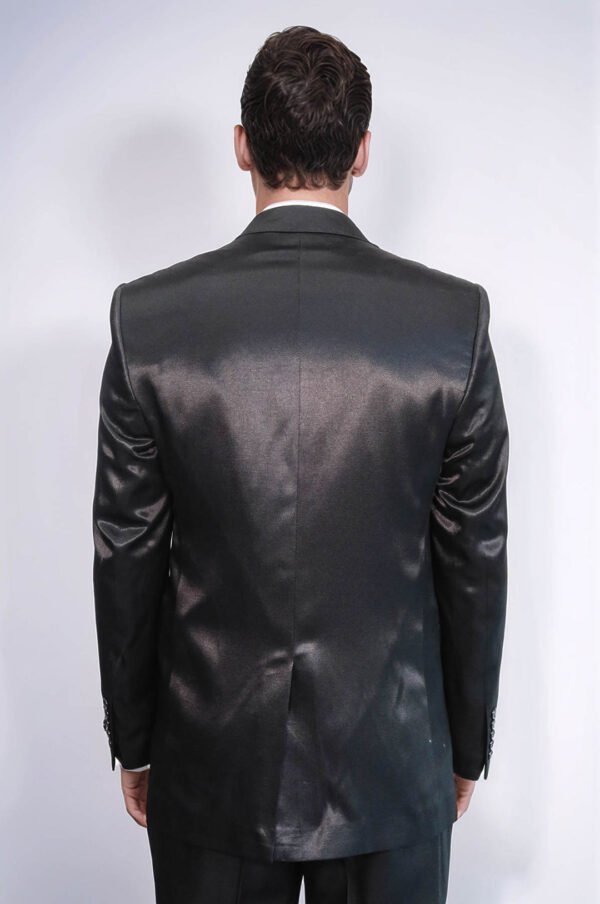Two Button Slim Fit Satin Black Suit – Two Piece