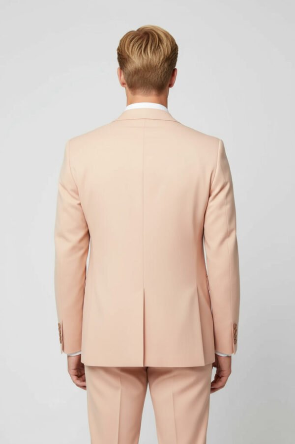 Two Piece Slim Fit Single Button Peach Colour Men Suit