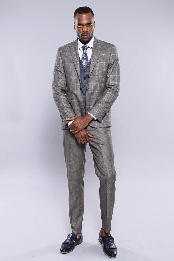 Vested Grey Men Suit