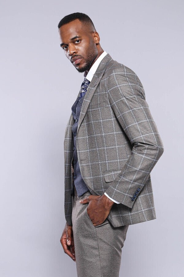 Vested Grey Men Suit