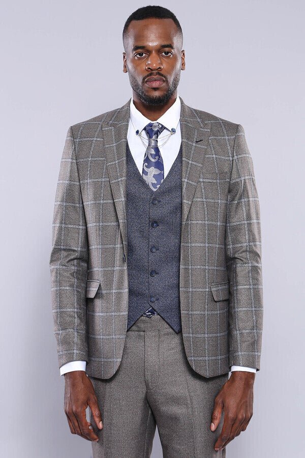 Vested Grey Men Suit