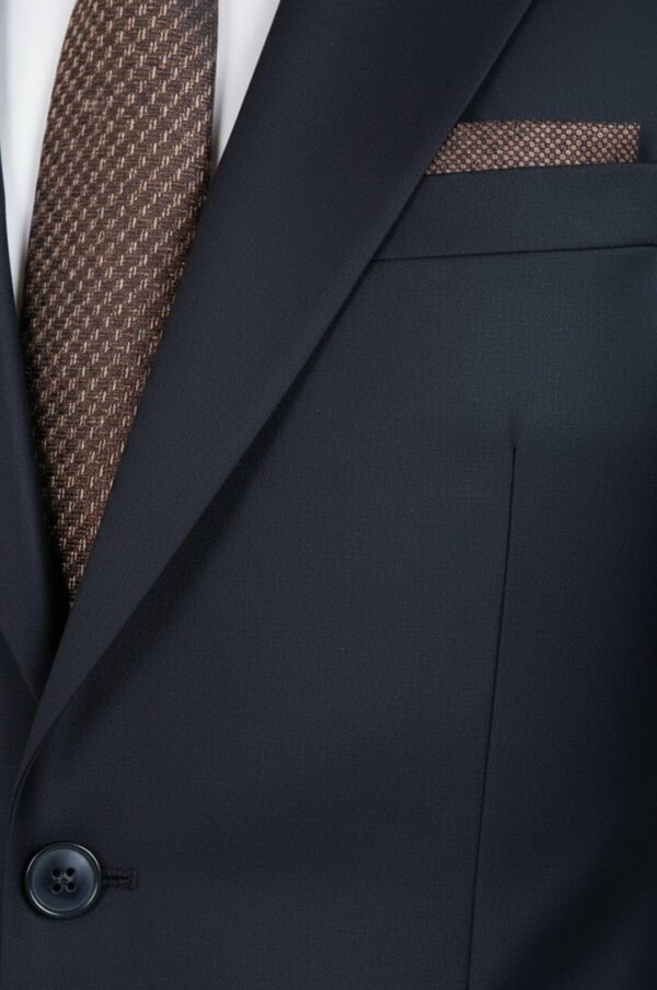 Wool Navy Blue Men Suit