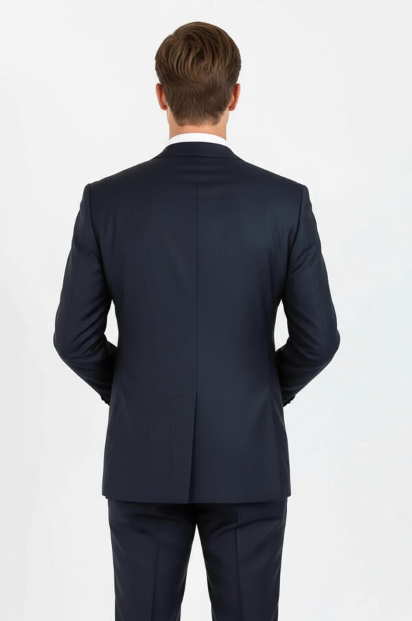 Wool Navy Blue Men Suit