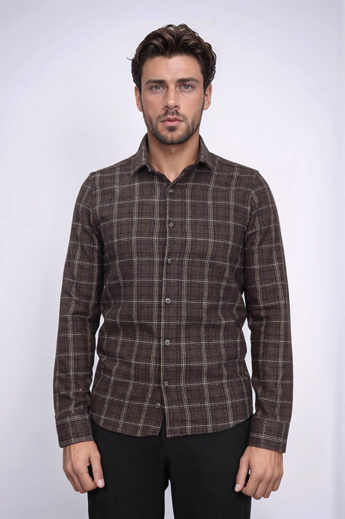 Checked Brown Men Lumberjack Shirt