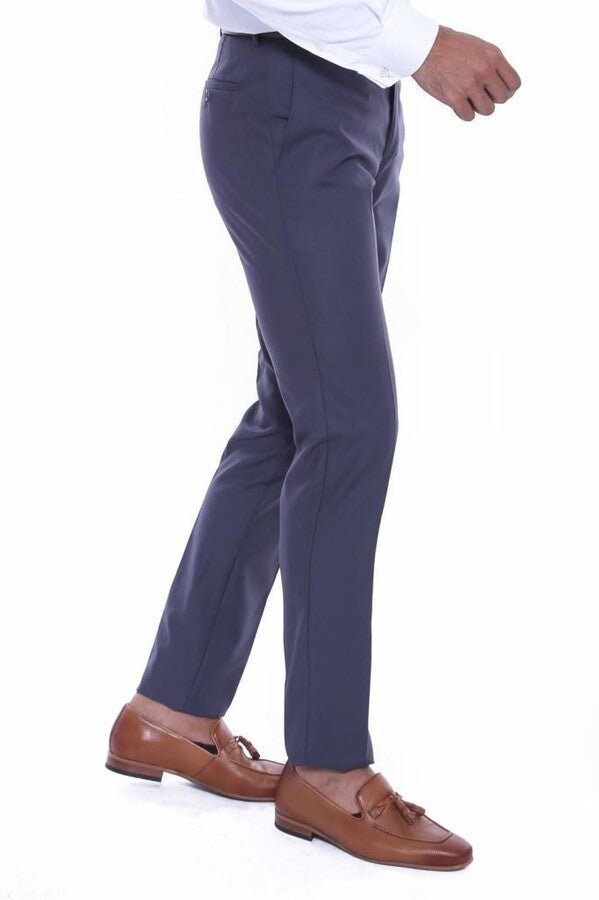 Anthracite Slim Fit Plain Men Pants