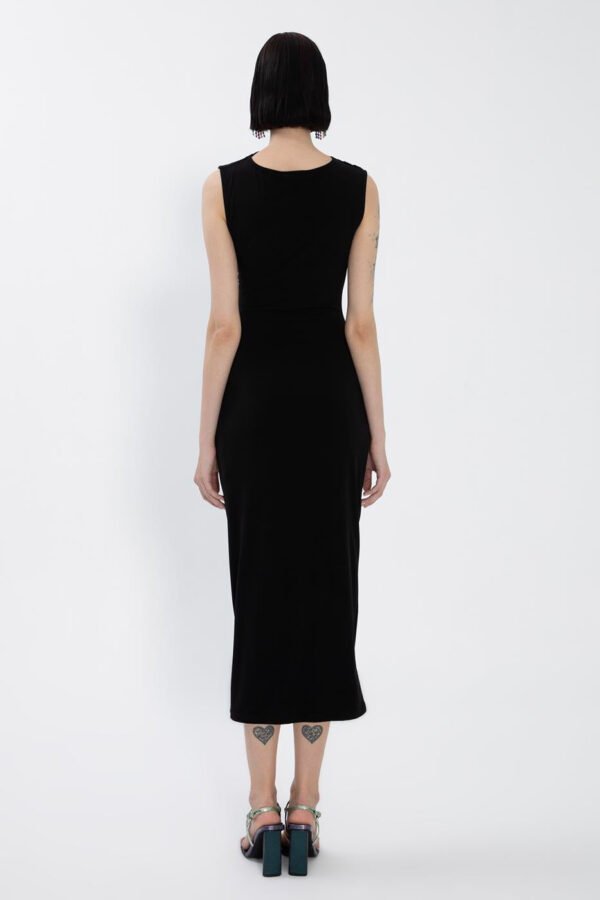 BSL Women Draped Sleeveless Midi Dress