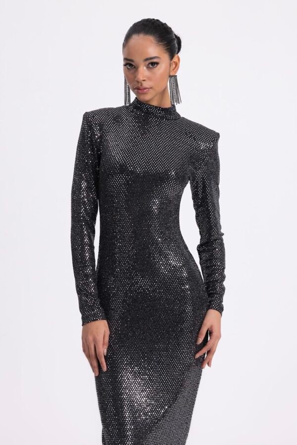 BSL Women Padded Sequined Midi Pencil Dress