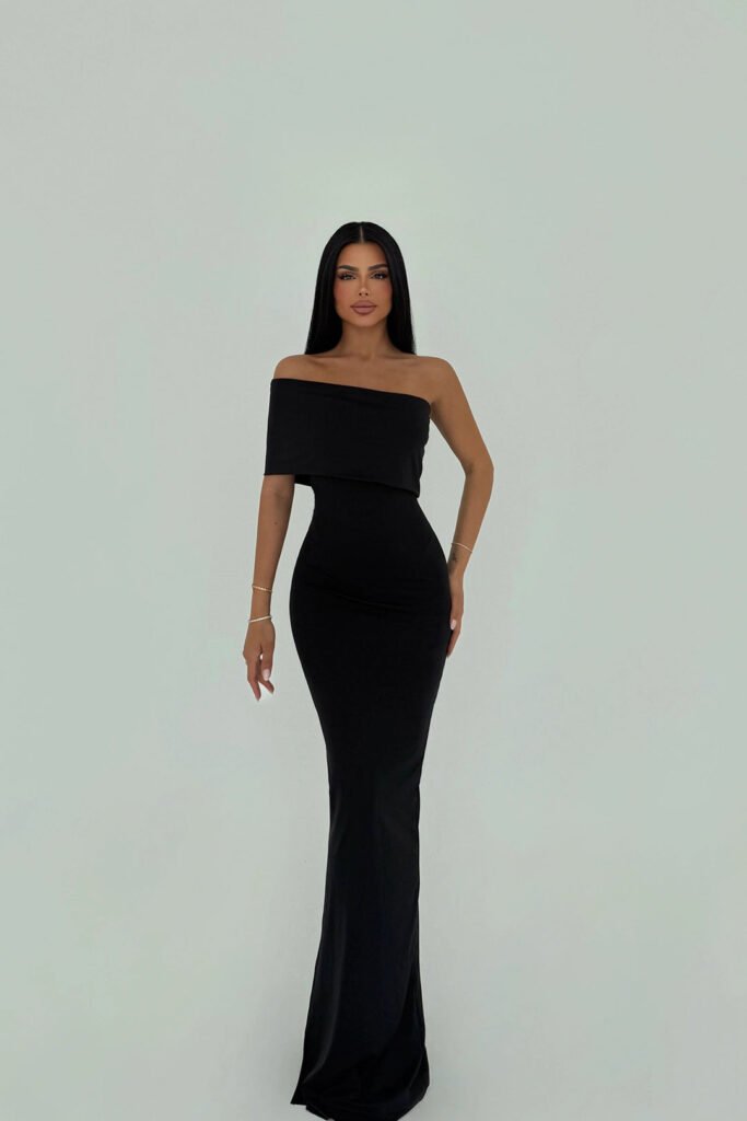 Black Vanya One Sleeve Dress