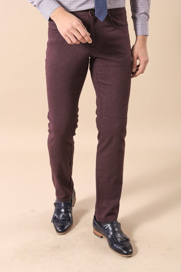 Burgundy Patterned Pants