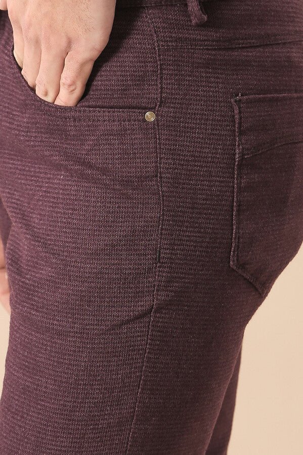 Burgundy Patterned Pants