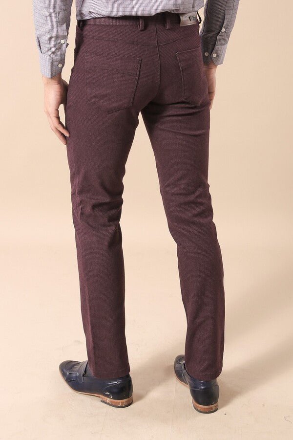 Burgundy Patterned Pants