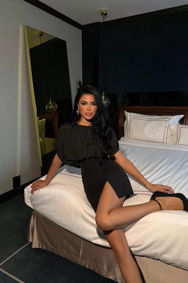 EYY Women Black Camber Mini Dress