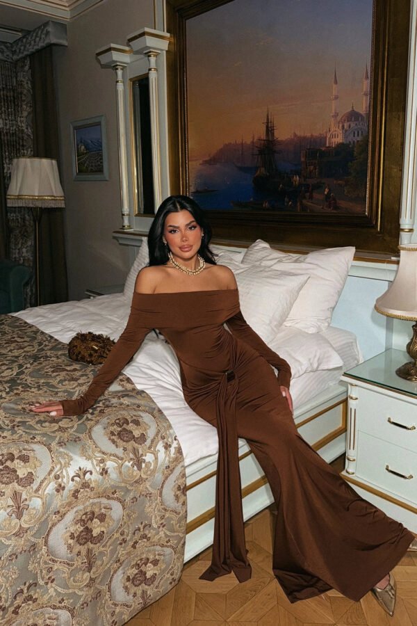 EYY Women Brown Long Sleeve Dress