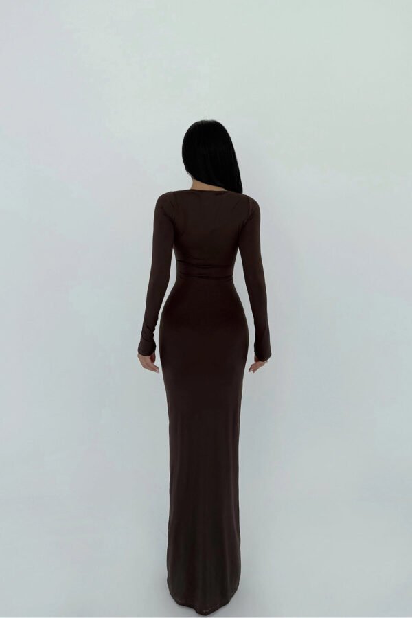 EYY Women Brown Ring Detail Long Dress