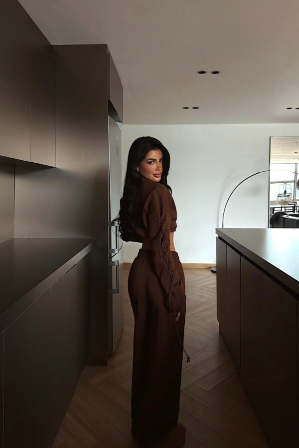 EYY Women Brown Stitched Detail Suit