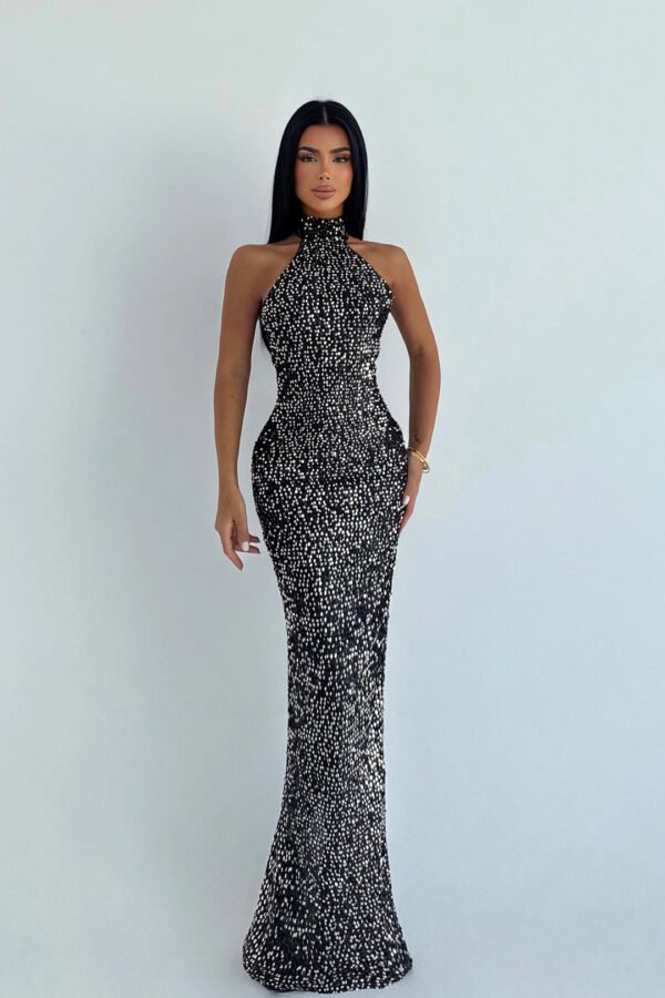 EYY Women Rose Gold Shion Sequined Dress