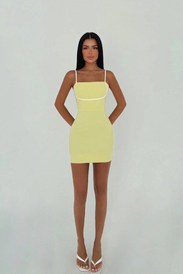 EYY Women Yellow Strapless Mini Dress