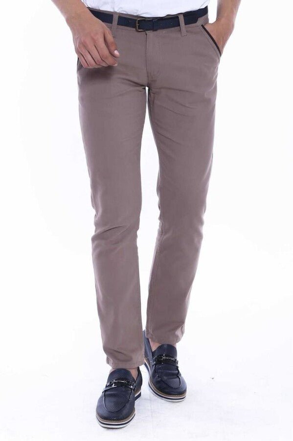 Gabardin Pockets Cream Men Pants
