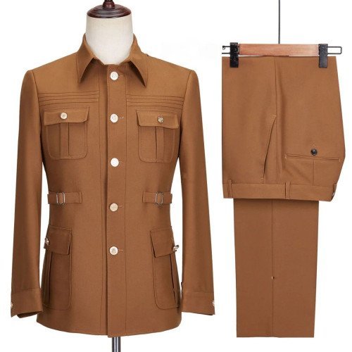 Senzo Rivolli Italian Safari Suit-Classic 2-Piece Tailored Elegance