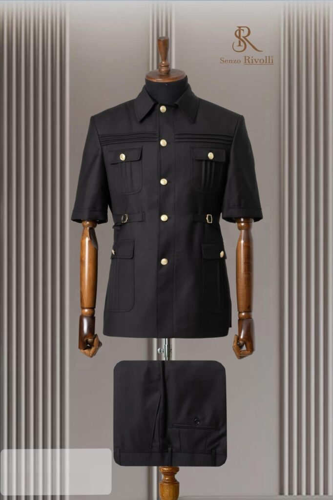 Senzo Rivolli Men Short Sleeve Safari Suit