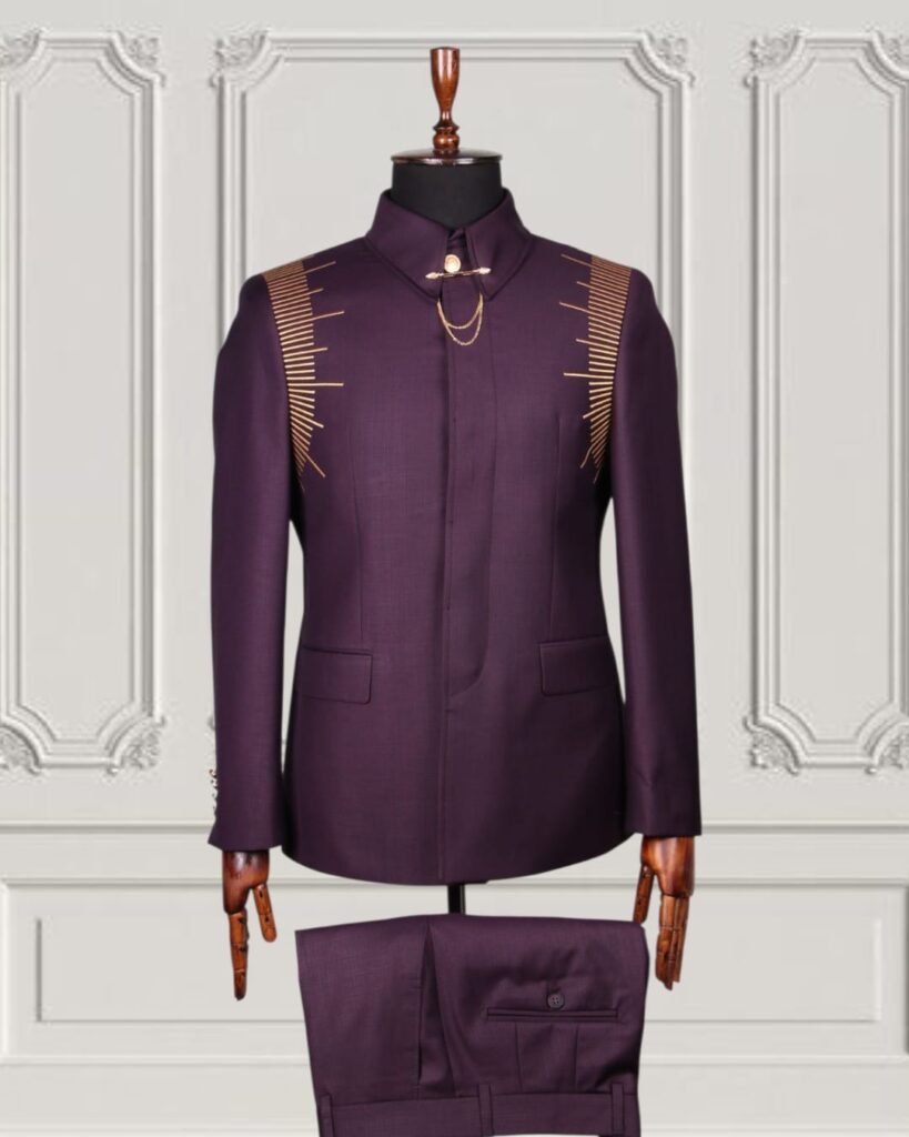 Men Burgundy Premium Safari Suits