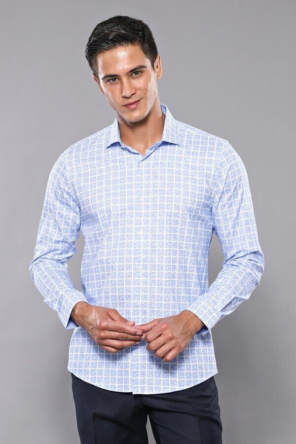 Plaid Light Blue Shirt