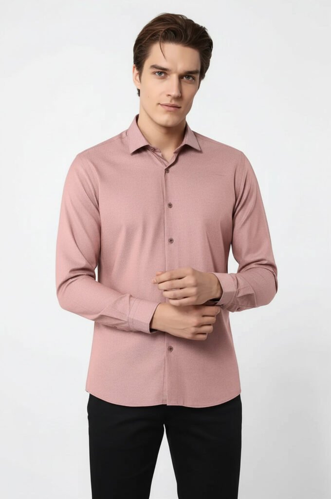 Dot Patterned Brown Shirt