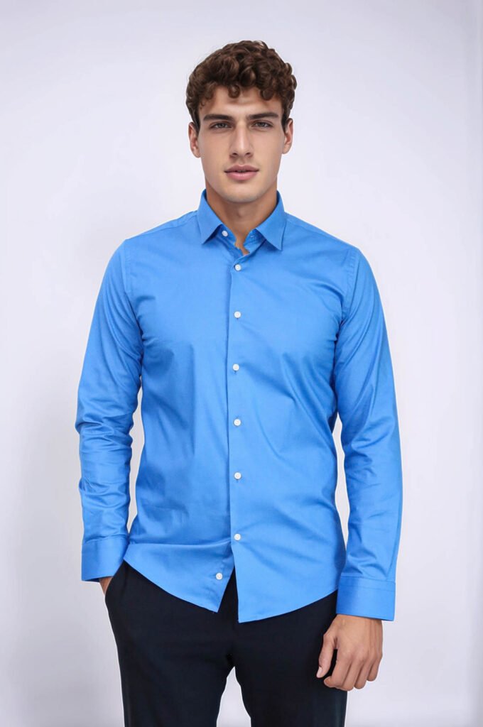 Blue Slim Fit Men's Shirt