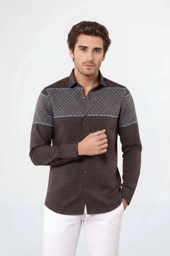 Printed Cotton Brown Shirt