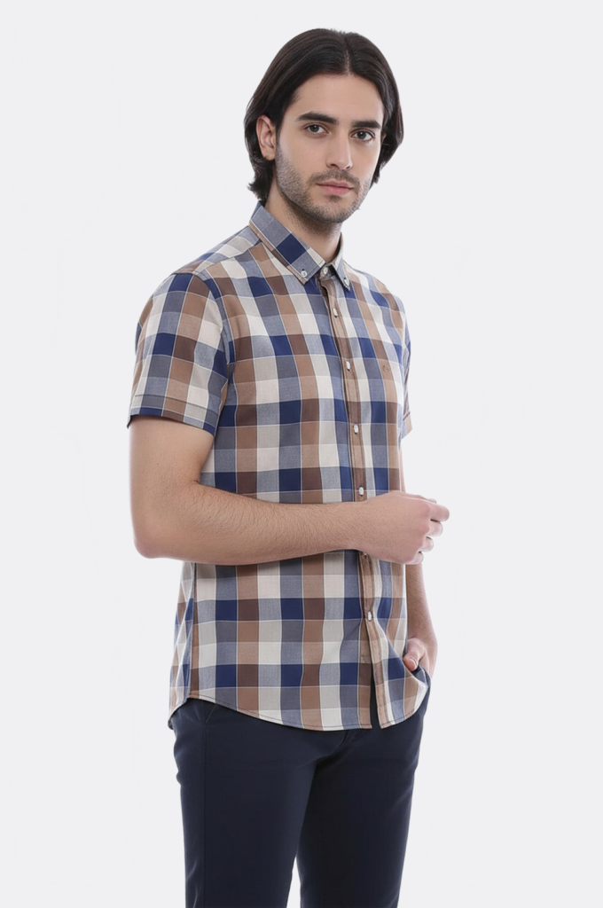 Plaid-Patterned Cotton Shirt