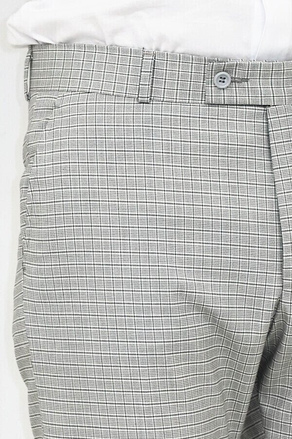Plaid Grey Men Pants