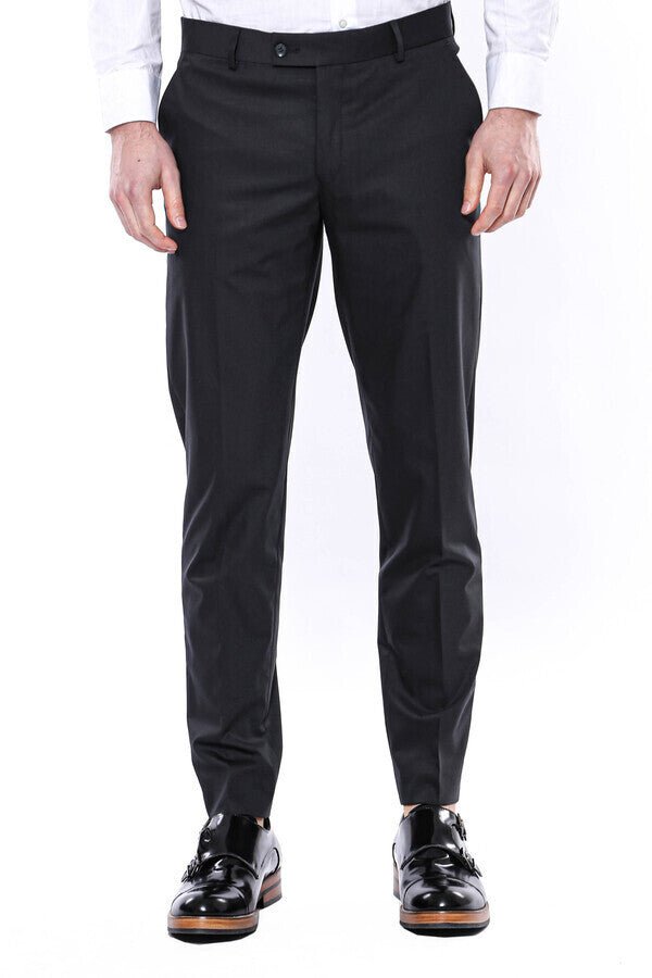Plain Anthracite Men Pants