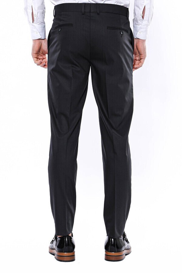 Plain Anthracite Men Pants