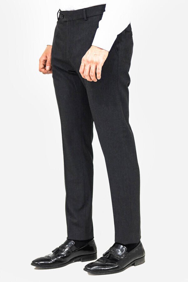 Plain Dark Grey Men Pants