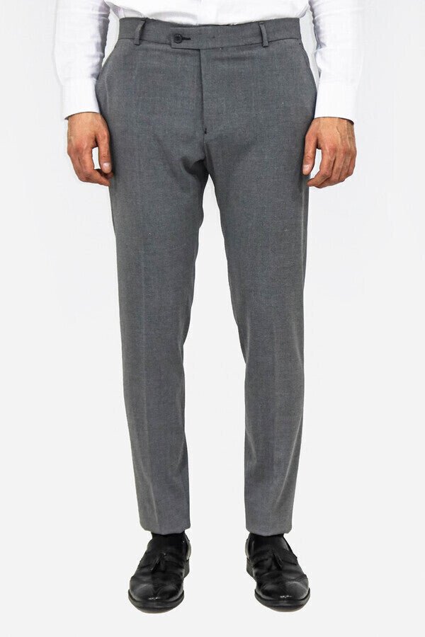 Plain Grey Men Dress Pants