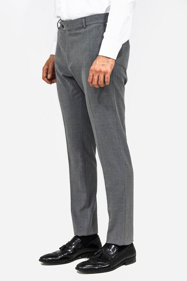 Plain Grey Men Dress Pants