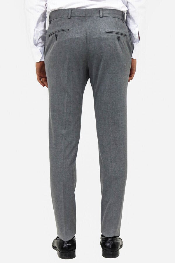 Plain Grey Men Dress Pants