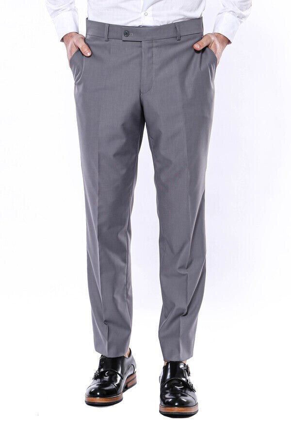 Plain Grey Men Trousers