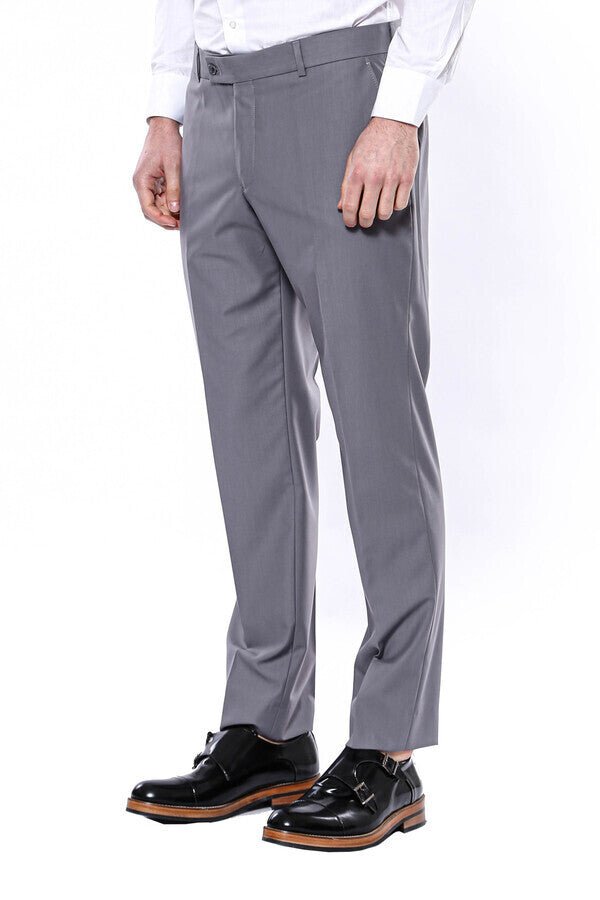 Plain Grey Men Trousers
