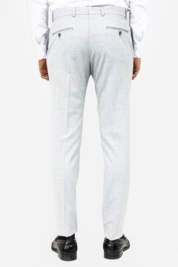 Plain Light Grey Men Dress Pants