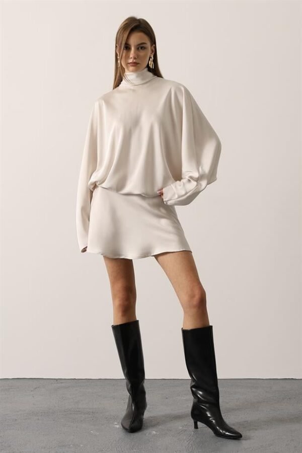 RYN SATIN DRESS - Ecru - San Miguel de Allende