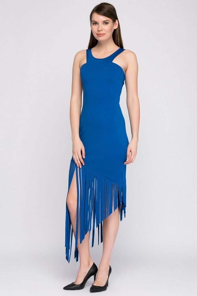 SNS Sense Saks Back Zippered Scuba Evening Dress