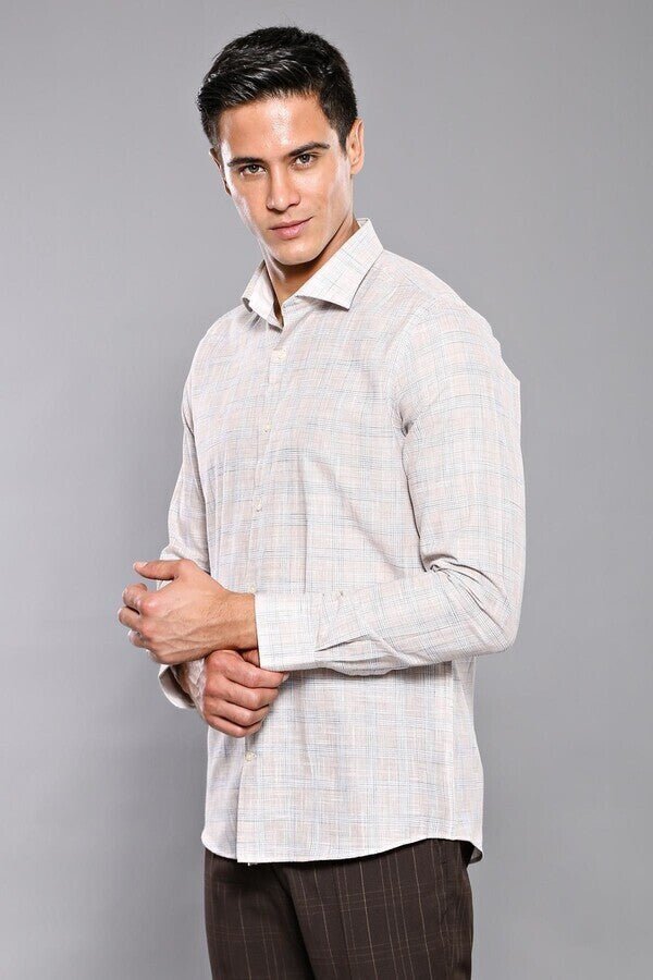 Checked Beige Shirt