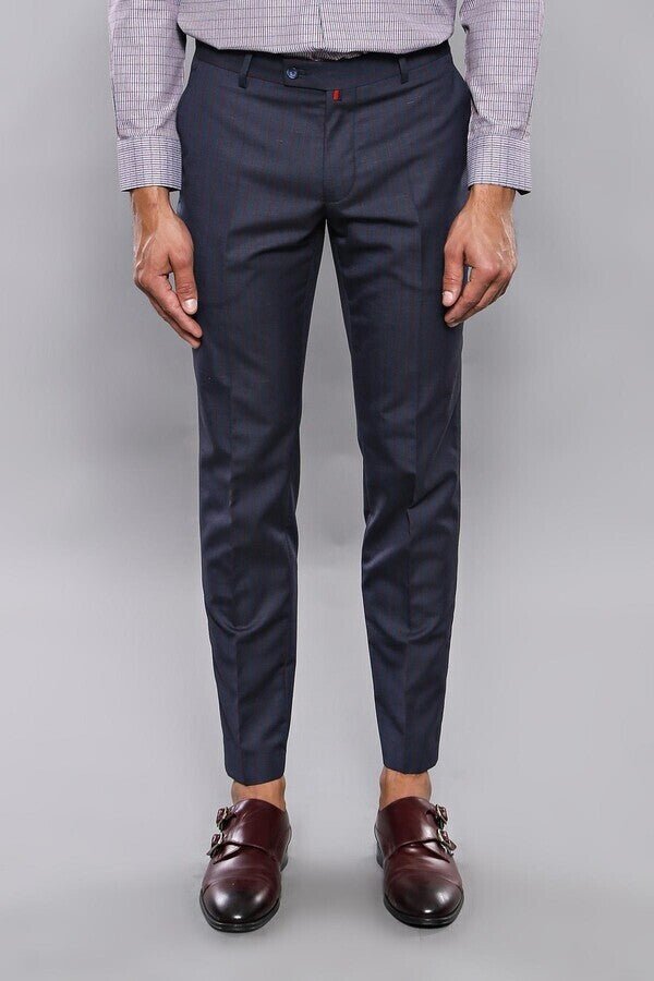 Striped Navy Blue Men Trousers