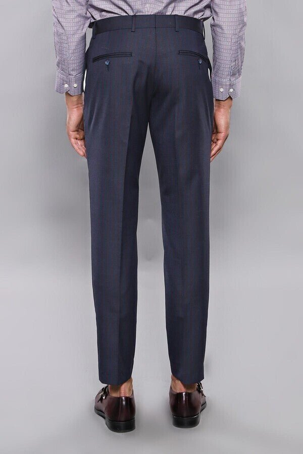 Striped Navy Blue Men Trousers