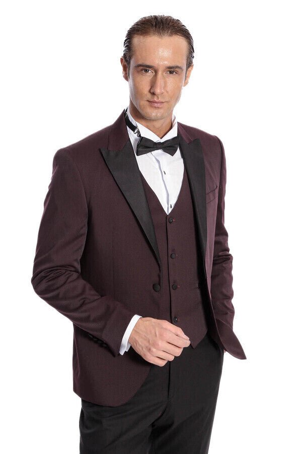 Vested Burgundy Tuxedo