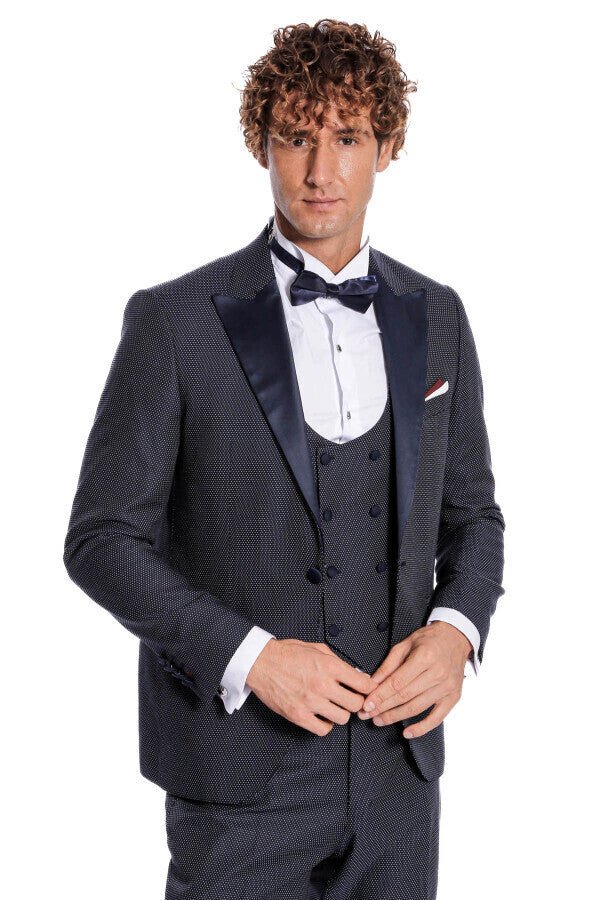 Navy Blue Tuxedo Suit